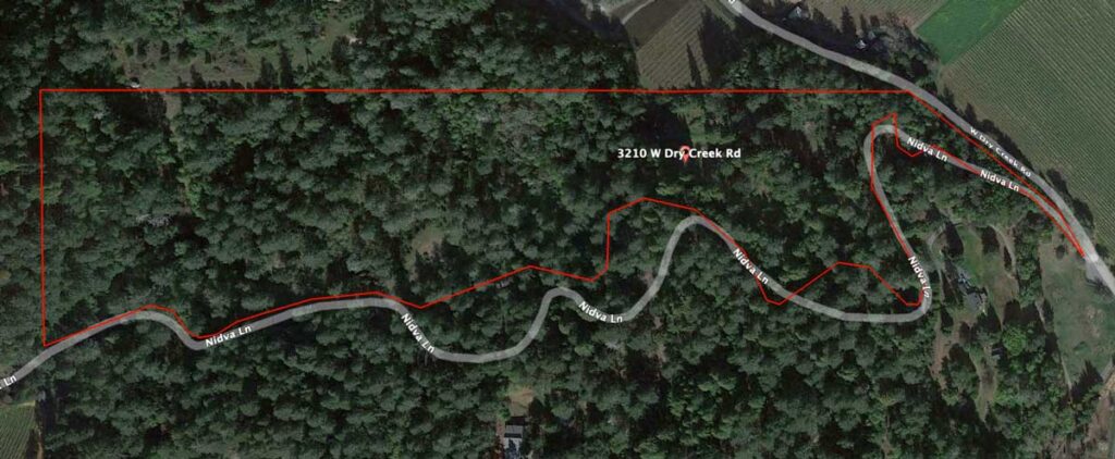 3210 W Dry Creek aerial photo with property lines